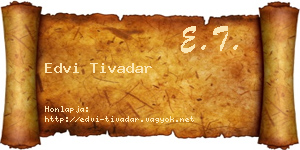 Edvi Tivadar névjegykártya