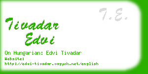 tivadar edvi business card
